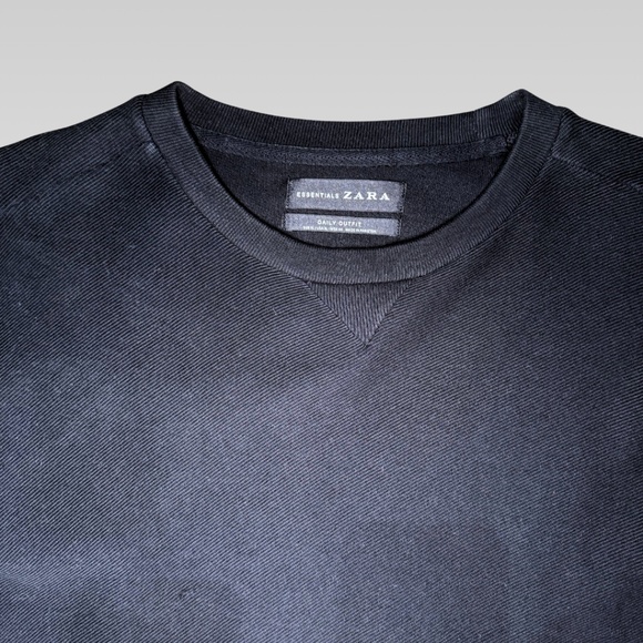 Zara Men's Ribbed Sweatshirt in Black - XL - Picture 2 of 14